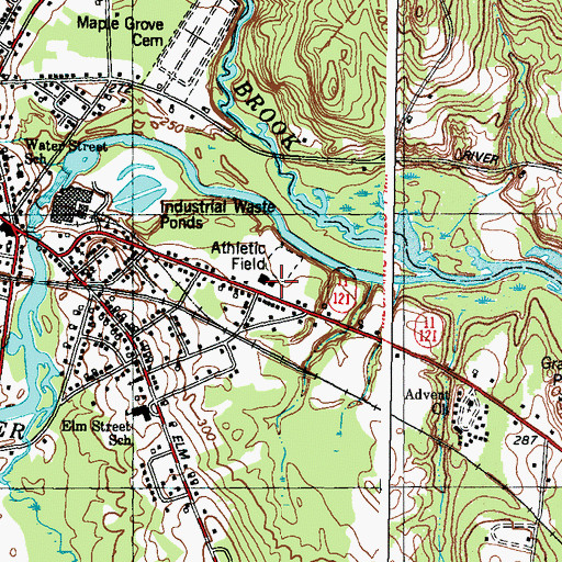 Topographic Map of Mechanic Falls Police Department, ME