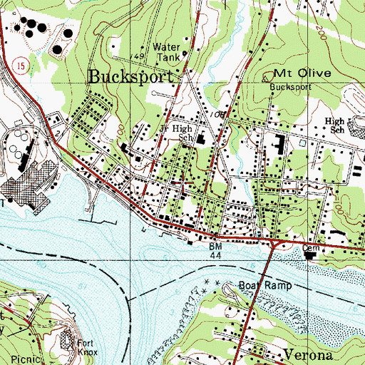 Topographic Map of Bucksport Police Department, ME