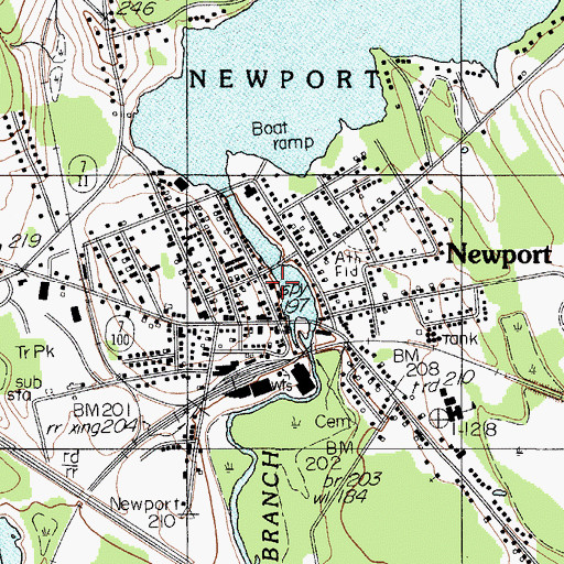 Topographic Map of Newport Police Department, ME