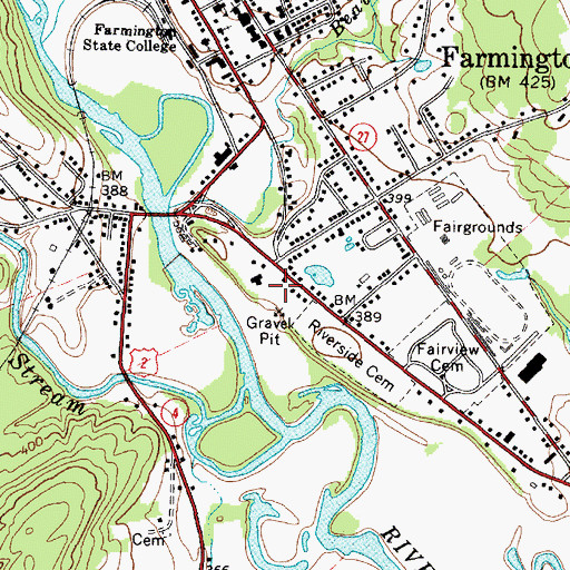 Topographic Map of Farmington Police Department, ME