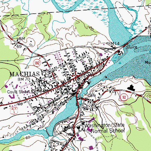 Topographic Map of Washington County Sheriff's Office, ME