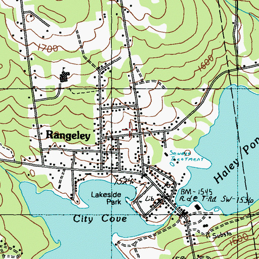 Topographic Map of Rangeley Police Department, ME