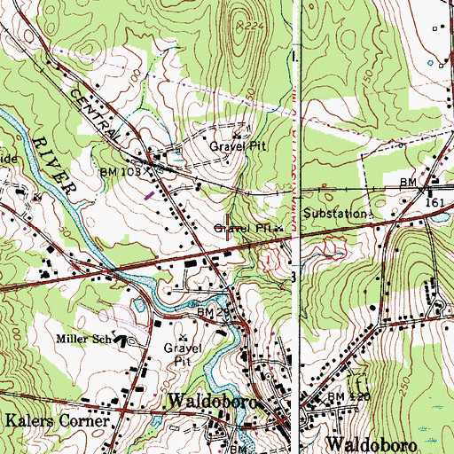 Topographic Map of Waldoboro Police Department, ME