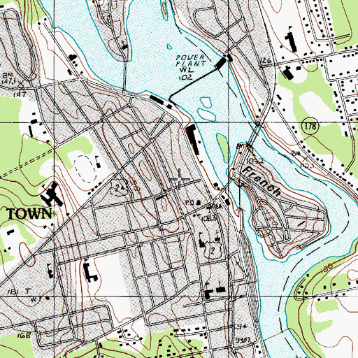 Topographic Map of Old Town Police Department, ME