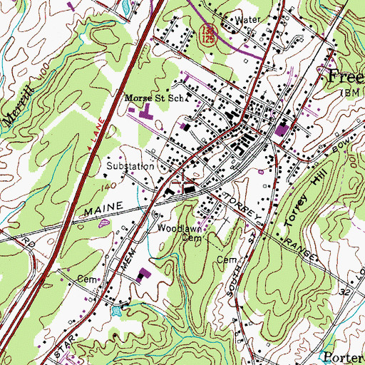 Topographic Map of Freeport Police Department, ME
