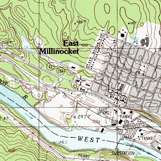 Topographic Map of East Millinocket Police Department, ME