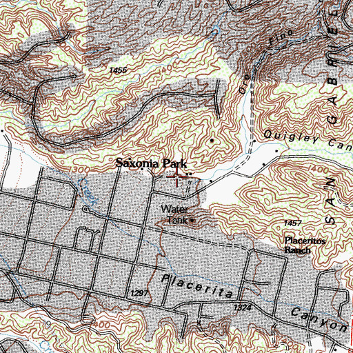 Topographic Map of Saxonia Park, CA