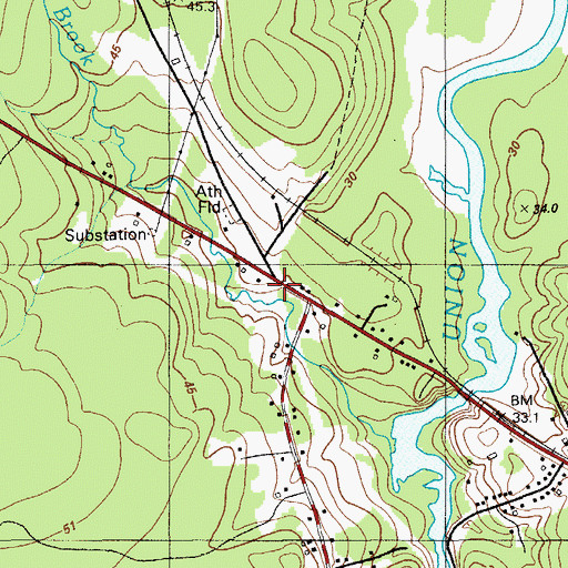 Topographic Map of Maine State Police Troop J, ME