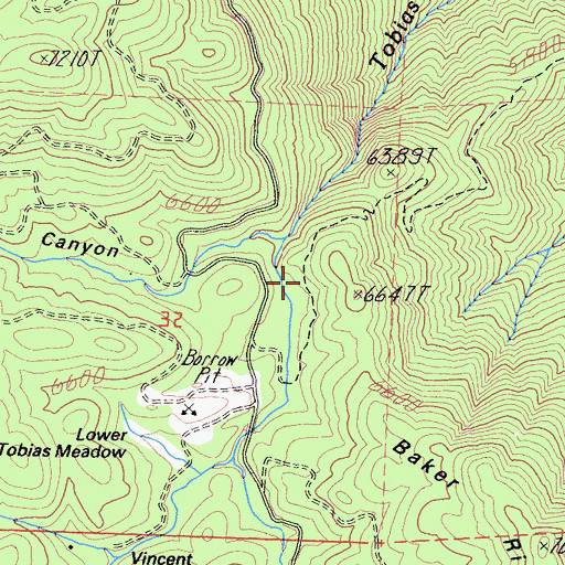 Topographic Map of Scarlet and Davis Canyon, CA