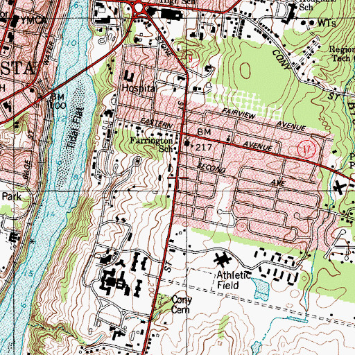 Topographic Map of Maine State Police Troop D, ME