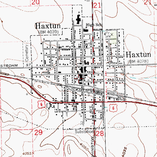 Topographic Map of Haxtun Post Office, CO