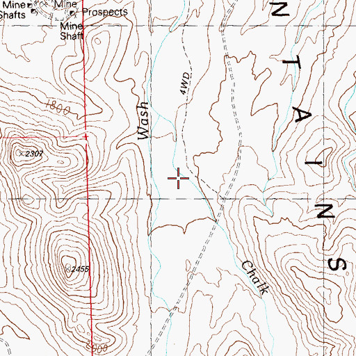 Topographic Map of Chalk Wash, AZ