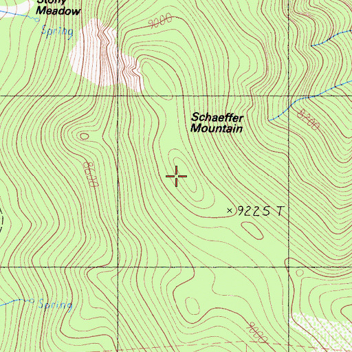 Topographic Map of Schaeffer Mountain, CA