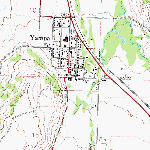 Topographic Map of Yampa Post Office, CO