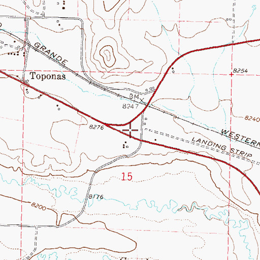 Topographic Map of Toponas Post Office, CO