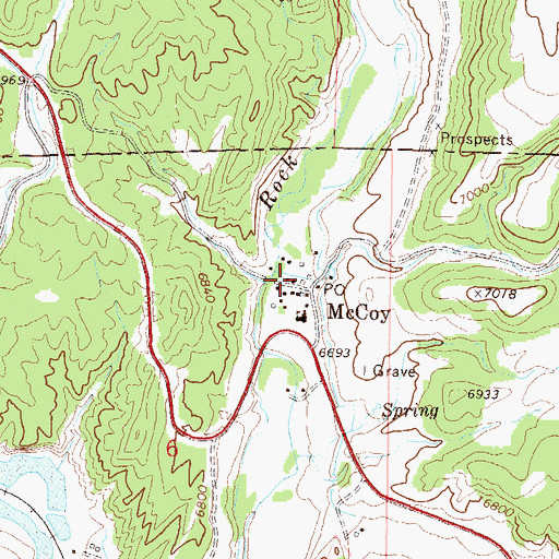 Topographic Map of McCoy Post Office, CO