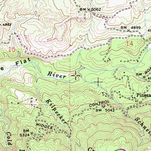 Topographic Map of Schneider Creek, CA