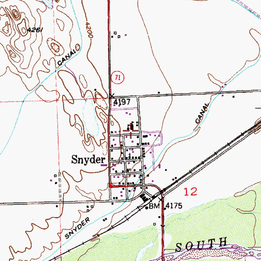 Topographic Map of Snyder Post Office, CO