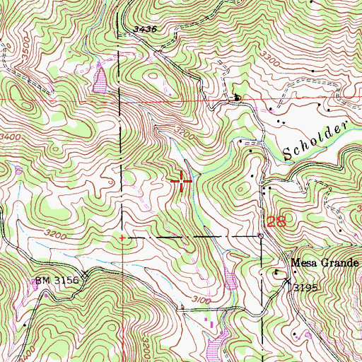 Topographic Map of Scholder Creek, CA
