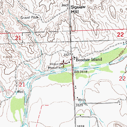 Topographic Map of Beecher Island Battlefield Monument, CO
