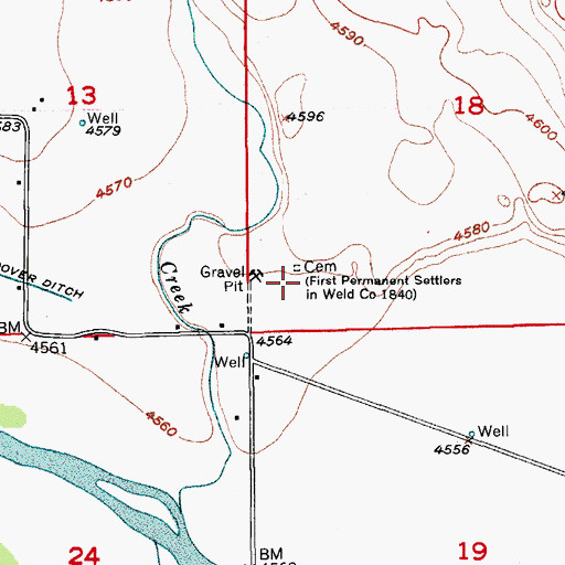 Topographic Map of Gerry Cemetery, CO