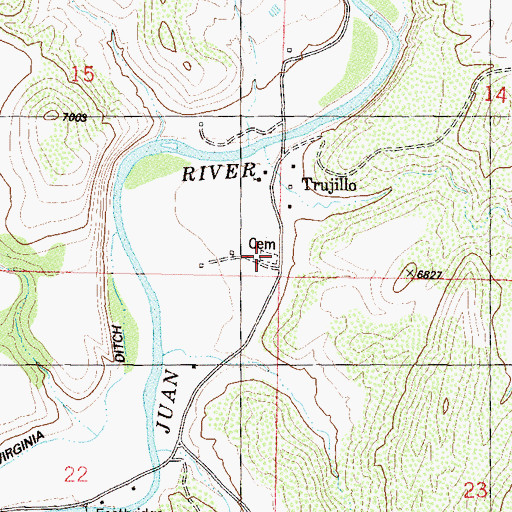 Topographic Map of Trujillo Cemetery, CO