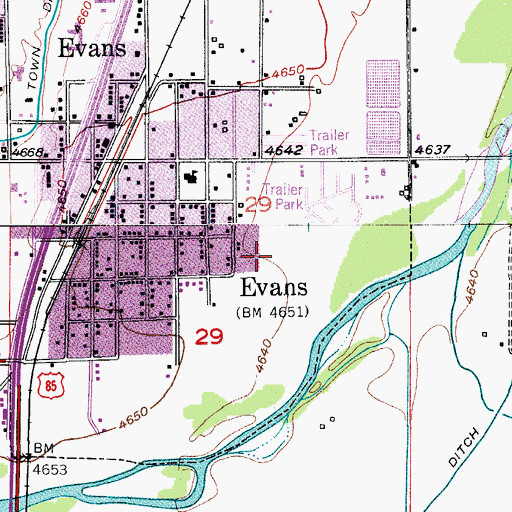 Topographic Map of Colorado State Patrol District 3 Northeast Colorado, CO