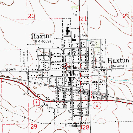 Topographic Map of Haxtun Ambulance Service, CO