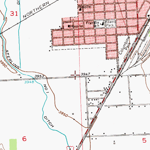 Topographic Map of Heart Center of the Rockies, CO