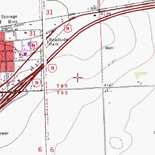 Topographic Map of Kit Carson Correctional Center, CO