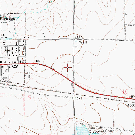 Topographic Map of Washington County Justice Center, CO