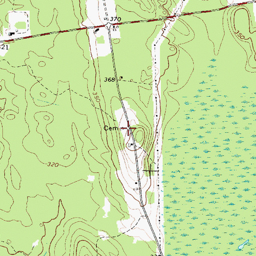 Topographic Map of Morris Cemetery, ME