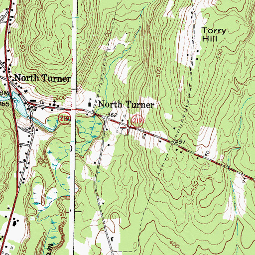 Topographic Map of North Turner Cemetery, ME