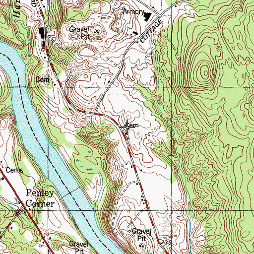 Topographic Map of Quaker Cemetery, ME