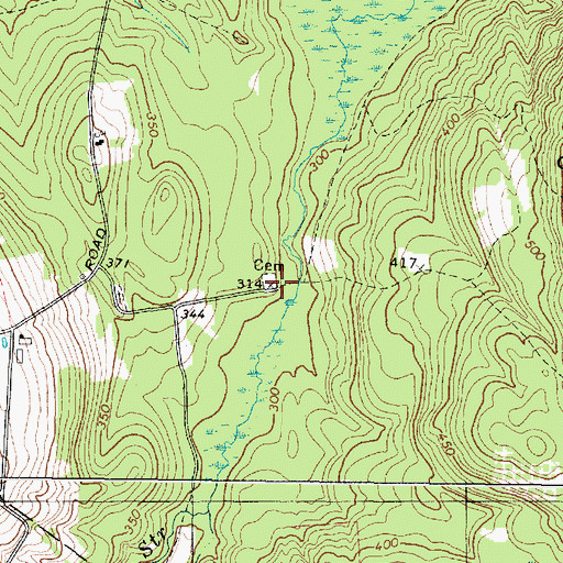 Topographic Map of Quaker Ridge Cemetery, ME