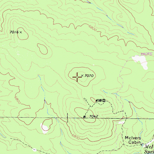 Topographic Map of Scodie Mountains, CA