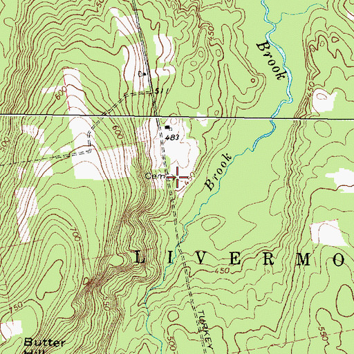 Topographic Map of Timberlake Cemetery, ME