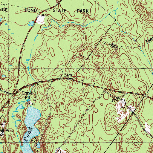 Topographic Map of Verrill Cemetery, ME