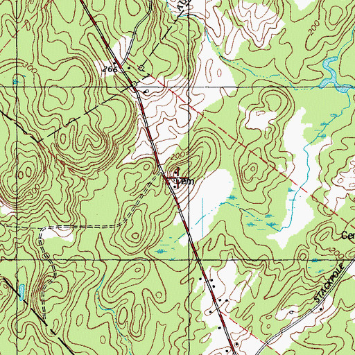 Topographic Map of Waterhouse Cemetery, ME