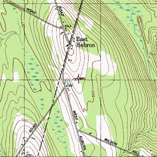 Topographic Map of West Turner Cemetery, ME