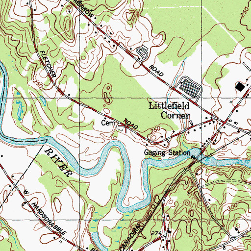Topographic Map of Fletcher Road Cemetery, ME