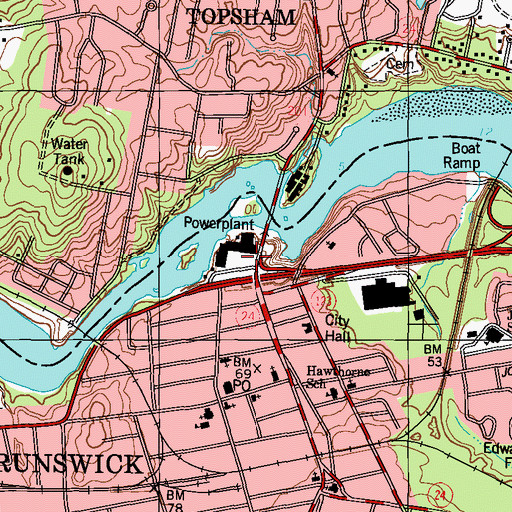 Topographic Map of Ancient Burying Ground, ME