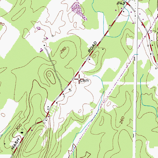 Topographic Map of Austin Cemetery, ME