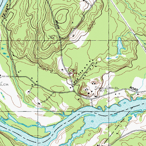 Topographic Map of Boulter John Cemetery, ME
