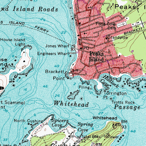 Topographic Map of Brackett Memorial Cemetery, ME