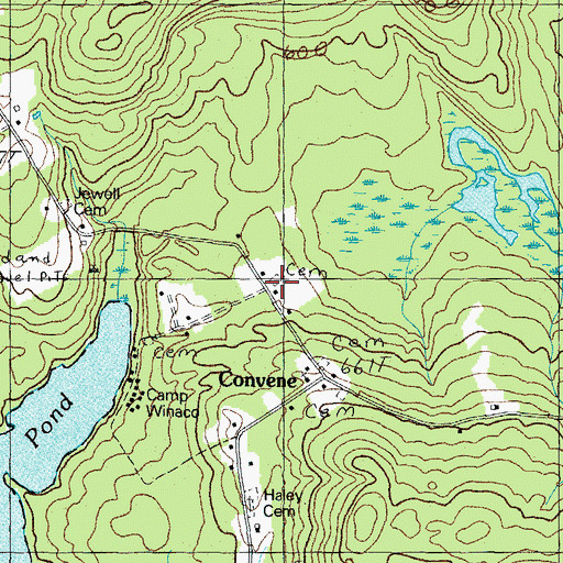 Topographic Map of Brown Number 2 Cemetery, ME