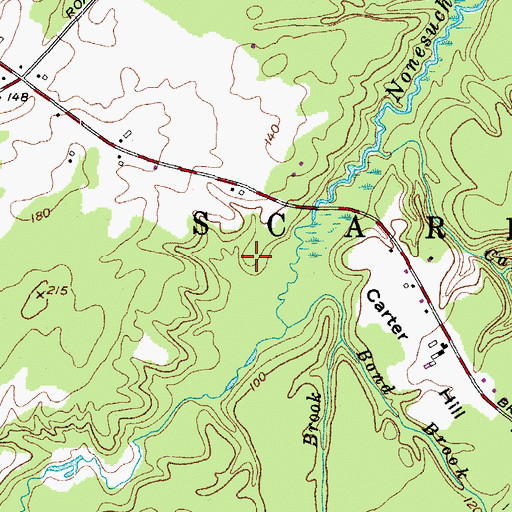 Topographic Map of Burham Cemetery, ME