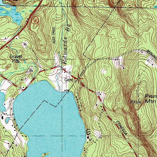 Topographic Map of Edwards Family Cemetery, ME