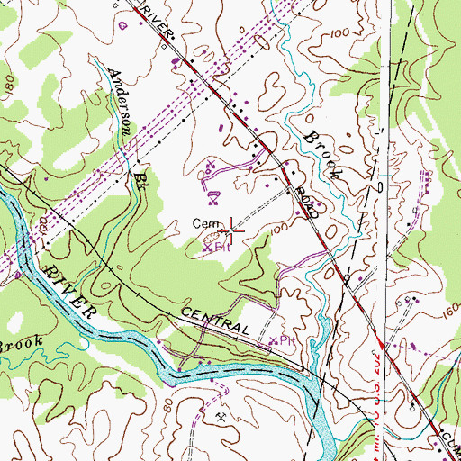 Topographic Map of Elder Cemetery, ME