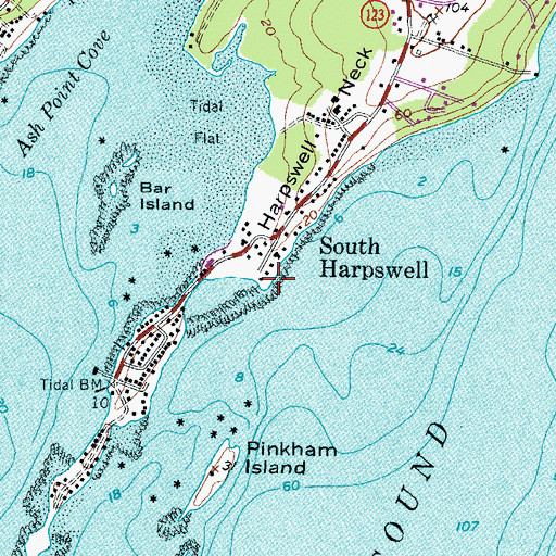 Topographic Map of Graveyard Point Cemetery, ME